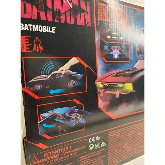 DC The Batman Movie BATMOBILE w/Lights/Sounds & 4.5” Figure 2022 Spin Master NEW